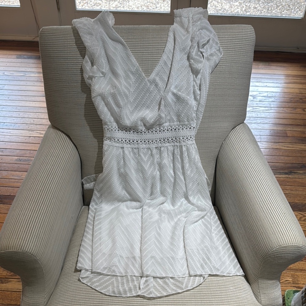 SHEIN White Ruffled Tiered Mini Sundress
